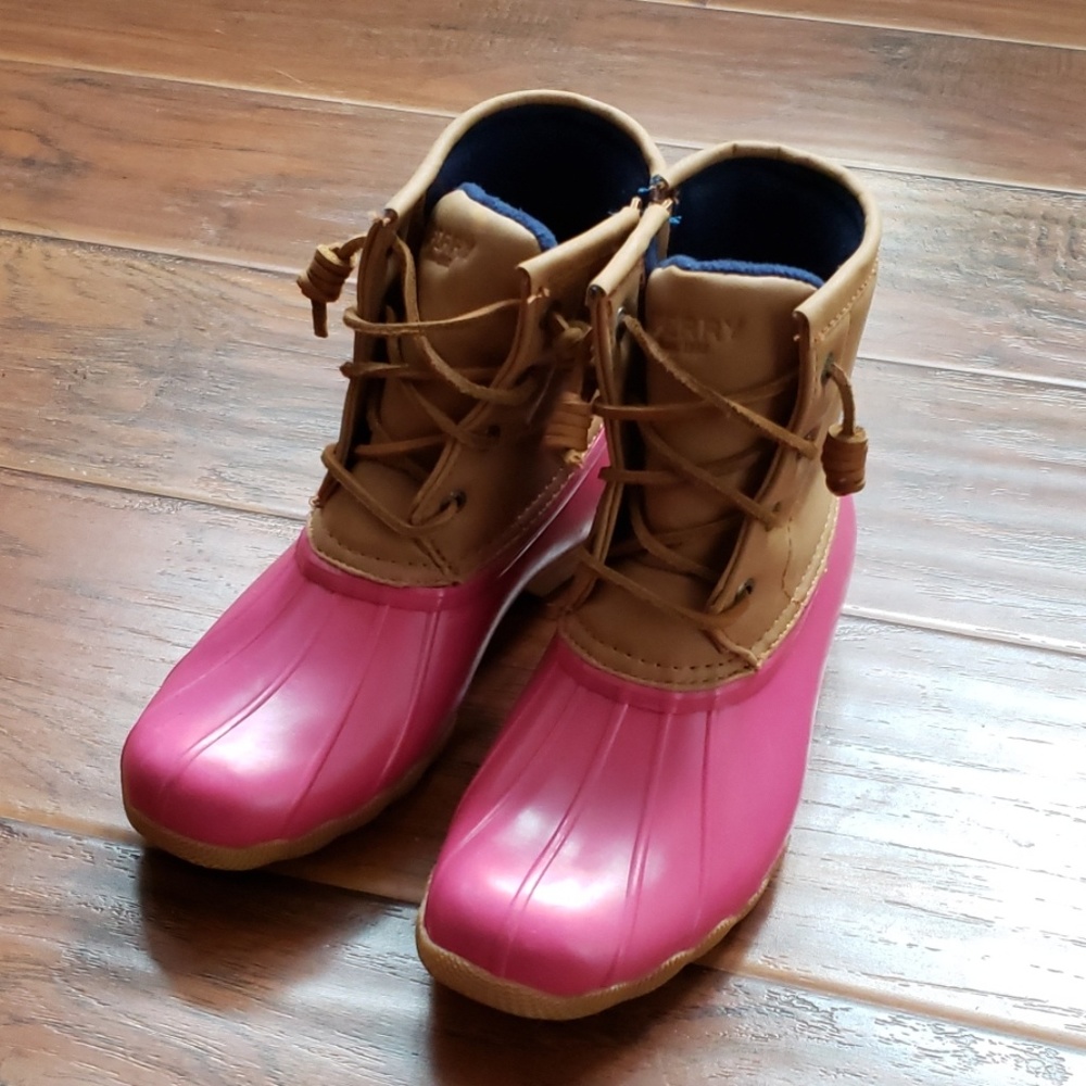 Sperry Saltwater Boot Pink Girls Size 3